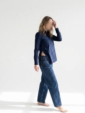 Dorothee Schumacher | Classic Navy Button-Down w/LayeredSide Slit Details